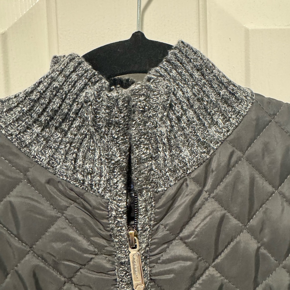 Mens Gioberti Gray Full Zip Quilted Sweater Jacket Size L - Picture 5 of 14